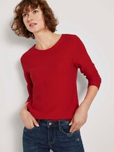 Strickpullover mit Rundhalsausschnitt - Frauen - Strong Red Strickpullover mit Rundhalsausschnitt - Frauen - Strong Red - 5 - TOM TAILOR