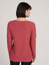Strickpullover mit Rundhalsausschnitt - Frauen - cozy pink Strickpullover mit Rundhalsausschnitt - Frauen - cozy pink - 2 - TOM TAILOR