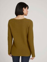 Strickpullover mit Rundhalsausschnitt - Frauen - khaki olive Strickpullover mit Rundhalsausschnitt - Frauen - khaki olive - 2 - TOM TAILOR