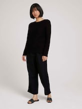 Strickpullover mit Rundhalsausschnitt - Frauen - deep black Strickpullover mit Rundhalsausschnitt - Frauen - deep black - 3 - TOM TAILOR