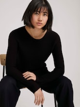 Strickpullover mit Rundhalsausschnitt - Frauen - deep black Strickpullover mit Rundhalsausschnitt - Frauen - deep black - 5 - TOM TAILOR