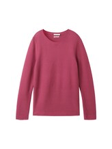 TOM TAILOR Damen Strickpullover mit Bio-Baumwolle, rosa, Uni, Gr. L