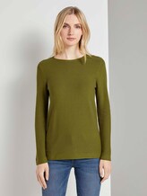 Strickpullover mit Rundhalsausschnitt - Frauen - wood green Strickpullover mit Rundhalsausschnitt - Frauen - wood green - 1 - TOM TAILOR
