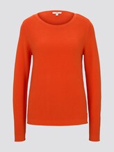 Strickpullover mit Rundhalsausschnitt - Frauen - knockout orange Strickpullover mit Rundhalsausschnitt - Frauen - knockout orange - 7 - TOM TAILOR