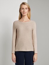 schlichtes Sweatshirt - Frauen - desert sand melange schlichtes Sweatshirt - Frauen - desert sand melange - 1 - TOM TAILOR