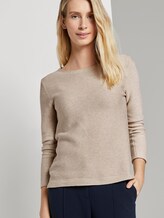 schlichtes Sweatshirt - Frauen - desert sand melange schlichtes Sweatshirt - Frauen - desert sand melange - 5 - TOM TAILOR
