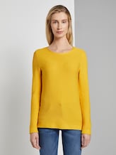 Strickpullover mit Rundhalsausschnitt - Frauen - jasmine yellow Strickpullover mit Rundhalsausschnitt - Frauen - jasmine yellow - 1 - TOM TAILOR