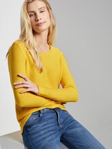 Strickpullover mit Rundhalsausschnitt - Frauen - jasmine yellow Strickpullover mit Rundhalsausschnitt - Frauen - jasmine yellow - 5 - TOM TAILOR