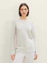 Strickpullover mit Bio-Baumwolle - Frauen - dusty alabaster melange Strickpullover mit Bio-Baumwolle - Frauen - dusty alabaster melange - 1 - TOM TAILOR