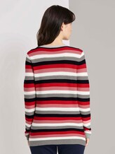 Strickpullover mit Rundhalsausschnitt - Frauen - navy red stripes Strickpullover mit Rundhalsausschnitt - Frauen - navy red stripes - 2 - TOM TAILOR