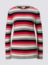 Strickpullover mit Rundhalsausschnitt - Frauen - navy red stripes Strickpullover mit Rundhalsausschnitt - Frauen - navy red stripes - 7 - TOM TAILOR