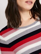 Strickpullover mit Rundhalsausschnitt - Frauen - navy red stripes Strickpullover mit Rundhalsausschnitt - Frauen - navy red stripes - 9 - TOM TAILOR