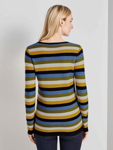 Strickpullover mit Rundhalsausschnitt - Frauen - camel yellow stripes Strickpullover mit Rundhalsausschnitt - Frauen - camel yellow stripes - 2 - TOM TAILOR