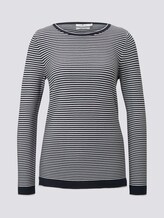 Strickpullover mit Rundhalsausschnitt - Frauen - navy white horizontal stripe Strickpullover mit Rundhalsausschnitt - Frauen - navy white horizontal stripe - 7 - TOM TAILOR