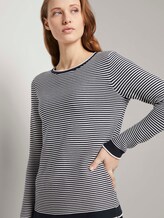 Strickpullover mit Rundhalsausschnitt - Frauen - navy white horizontal stripe Strickpullover mit Rundhalsausschnitt - Frauen - navy white horizontal stripe - 9 - TOM TAILOR