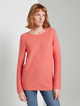 Strickpullover mit Rundhalsausschnitt - Frauen - strong peach tone Strickpullover mit Rundhalsausschnitt - Frauen - strong peach tone - 1 - TOM TAILOR