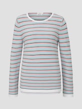 Strickpullover mit Rundhalsausschnitt - Frauen - peach multicolor stripe Strickpullover mit Rundhalsausschnitt - Frauen - peach multicolor stripe - 7 - TOM TAILOR