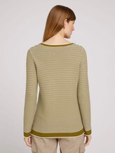 simple sweatshirt - Women - offwhite green ottoman stripe simple sweatshirt - Women - offwhite green ottoman stripe - 2 - TOM TAILOR