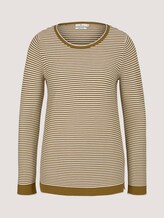 simple sweatshirt - Women - offwhite green ottoman stripe simple sweatshirt - Women - offwhite green ottoman stripe - 7 - TOM TAILOR