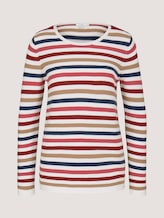 simple sweatshirt - Women - multicolor ottoman stripe simple sweatshirt - Women - multicolor ottoman stripe - 7 - TOM TAILOR