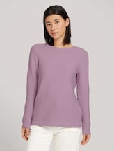 Strickpullover mit Rundhalsausschnitt - Frauen - iris flower Strickpullover mit Rundhalsausschnitt - Frauen - iris flower - 1 - TOM TAILOR