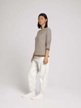 Gebreide trui met ronde hals - Vrouwen - offwhite brown ottoman stripe Gebreide trui met ronde hals - Vrouwen - offwhite brown ottoman stripe - 3 - TOM TAILOR