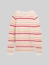 TOM TAILOR Damen Strickpullover aus Baumwolle, orange, Gemustert, Gr. XXL