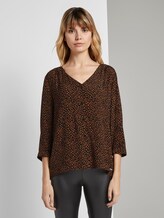 Blusenshirt mit Knopfleiste - Frauen - black leo print Blusenshirt mit Knopfleiste - Frauen - black leo print - 1 - TOM TAILOR Denim