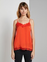 Camisole-Top mit Spitzendetail - Frauen - signal red Camisole-Top mit Spitzendetail - Frauen - signal red - 1 - TOM TAILOR Denim