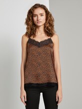 Camisole-Top mit Spitzendetail - Frauen - black leo print Camisole-Top mit Spitzendetail - Frauen - black leo print - 1 - TOM TAILOR Denim