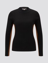 Lange mouwen shirt met geribde structuur - Vrouwen - Deep Black Lange mouwen shirt met geribde structuur - Vrouwen - Deep Black - 7 - TOM TAILOR Denim