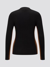 Lange mouwen shirt met geribde structuur - Vrouwen - Deep Black Lange mouwen shirt met geribde structuur - Vrouwen - Deep Black - 8 - TOM TAILOR Denim
