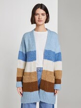 Soft cardigan with stripes - Women - blue brown stripe Soft cardigan with stripes - Women - blue brown stripe - 1 - TOM TAILOR Denim