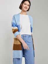 Soft cardigan with stripes - Women - blue brown stripe Soft cardigan with stripes - Women - blue brown stripe - 5 - TOM TAILOR Denim