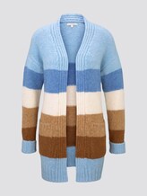 Soft cardigan with stripes - Women - blue brown stripe Soft cardigan with stripes - Women - blue brown stripe - 7 - TOM TAILOR Denim