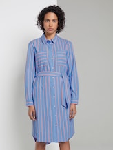 Gestreiftes Hemdkleid mit Gürtel - Frauen - blue white orange stripe Gestreiftes Hemdkleid mit Gürtel - Frauen - blue white orange stripe - 1 - Mine to five