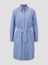 Gestreiftes Hemdkleid mit Gürtel - Frauen - blue white orange stripe Gestreiftes Hemdkleid mit Gürtel - Frauen - blue white orange stripe - 7 - Mine to five