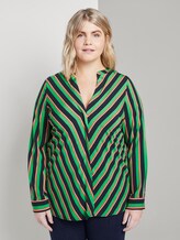 Bluse aus Viskose mit V-Ausschnitt - Frauen - navy base mutlicolor stripe Bluse aus Viskose mit V-Ausschnitt - Frauen - navy base mutlicolor stripe - 1 - My True Me
