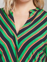 Bluse aus Viskose mit V-Ausschnitt - Frauen - navy base mutlicolor stripe Bluse aus Viskose mit V-Ausschnitt - Frauen - navy base mutlicolor stripe - 10 - My True Me