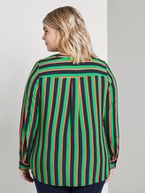 Bluse aus Viskose mit V-Ausschnitt - Frauen - navy base mutlicolor stripe Bluse aus Viskose mit V-Ausschnitt - Frauen - navy base mutlicolor stripe - 2 - My True Me