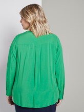 Patterned wrap-around blouse - Women - gras green Patterned wrap-around blouse - Women - gras green - 2 - My True Me