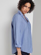 Schlichte Tunika-Bluse - Frauen - Light Blue Chambray Schlichte Tunika-Bluse - Frauen - Light Blue Chambray - 5 - Mine to five