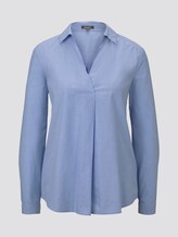Schlichte Tunika-Bluse - Frauen - Light Blue Chambray Schlichte Tunika-Bluse - Frauen - Light Blue Chambray - 7 - Mine to five