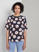 T-Shirt mit Blumenmuster - Frauen - navy floral design T-Shirt mit Blumenmuster - Frauen - navy floral design - 1 - Mine to five