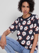 T-Shirt mit Blumenmuster - Frauen - navy floral design T-Shirt mit Blumenmuster - Frauen - navy floral design - 5 - Mine to five