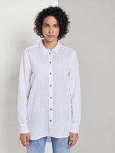 Textured blouse with a shirt collar - Women - White Textured blouse with a shirt collar - Women - White - 1 - Mine to five