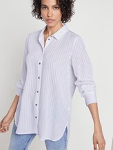 Textured blouse with a shirt collar - Women - White Textured blouse with a shirt collar - Women - White - 5 - Mine to five