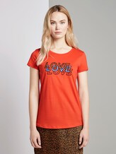 T-Shirt mit Leo-Print - Frauen - signal red T-Shirt mit Leo-Print - Frauen - signal red - 1 - TOM TAILOR Denim