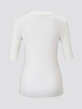 T-Shirt mit Leo-Stickerei - Frauen - Off White T-Shirt mit Leo-Stickerei - Frauen - Off White - 8 - TOM TAILOR Denim