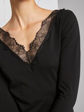 Langarmshirt mit Spitzen-Detail - Frauen - Deep Black Langarmshirt mit Spitzen-Detail - Frauen - Deep Black - 9 - TOM TAILOR Denim